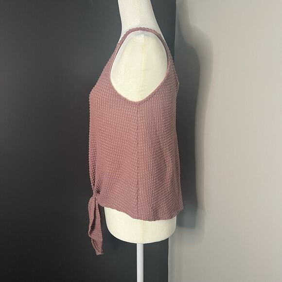 Blu Pepper Woman's Blush Waffle Knit Sleeveless Button Front Tank Top- Size XS - Picture 3 of 9